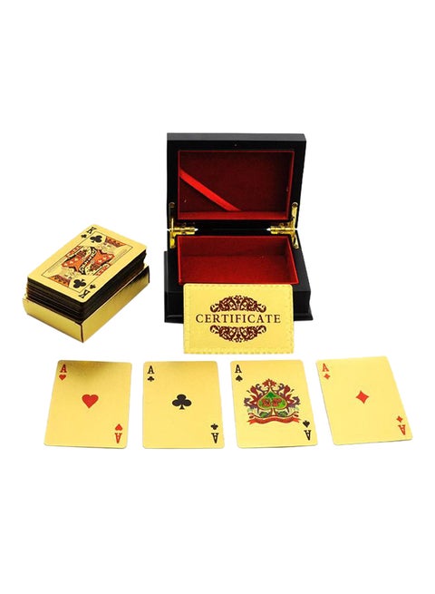 24K Karat Pure Gold Foil Plated Cards With Wooden Box And Certificate 3x10x6centigram