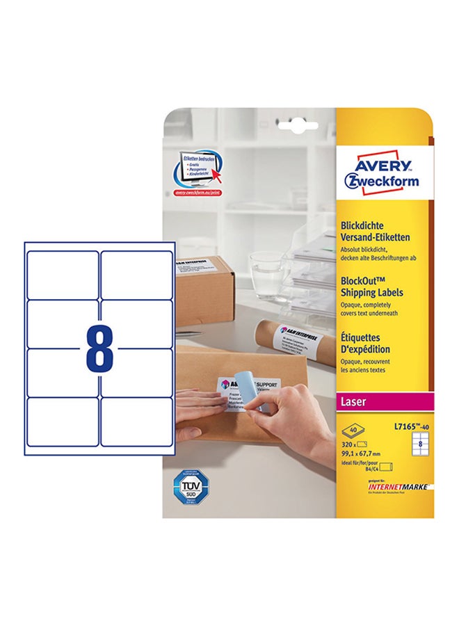 AVERY Blockout Shipping Label White/Black - Image 1