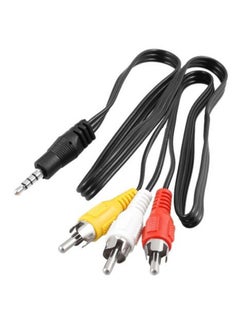 ماركة غير محددة كابل ذكر إلى وصلة كاميرا فيديو وصوت 3-RCA ذكر AV أسود 