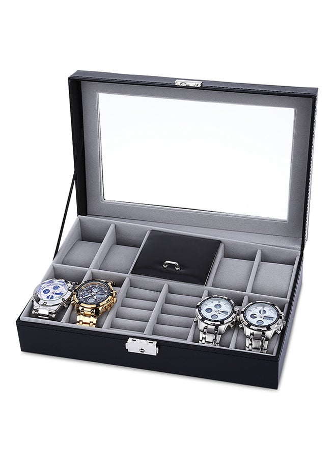 Generic unisex 8 Grid PVC Leather Watch Organizer 2018082512  - Image 2