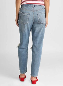 FOREVER 21 High-Rise Cutout Jeans Blue  - Image 2