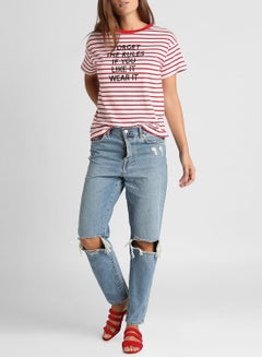 FOREVER 21 High-Rise Cutout Jeans Blue  - Image 3