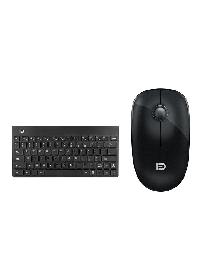 FUDE Wireless Optical Keyboard With Mouse - English Black - Image 1