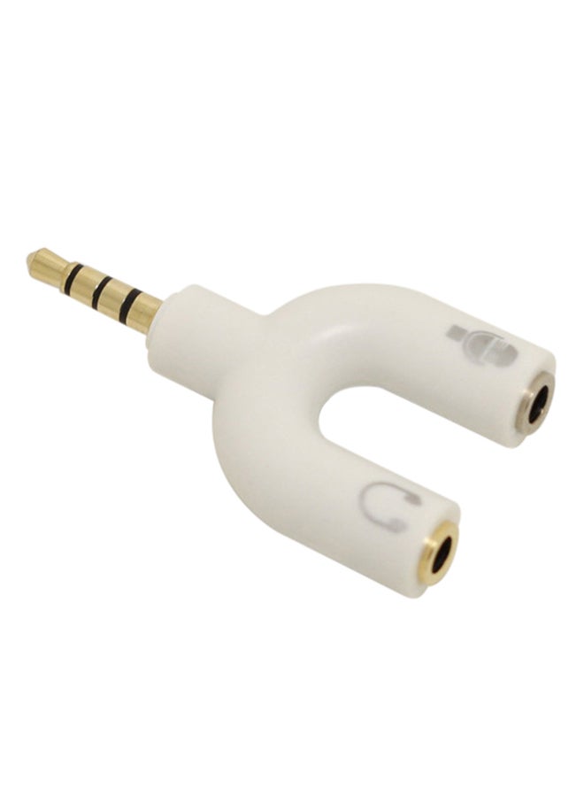 U-Shaped Earphone Splitter Deconcentrator White