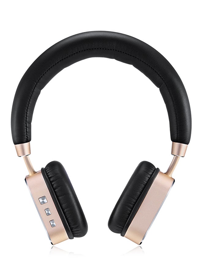 أوي سماعة رأس لاسلكية بصوت ستيريو بتصميم فوق الأذن تعمل بخاصية البلوتوث مع ميكروفون ذهبي/ أسود - Image 1