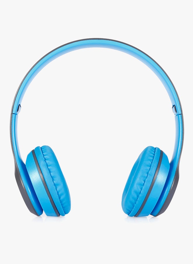 سماعة رأس لاسلكية بخاصية البلوتوث قابلة للطي بتصميم يغطي الأذن أسود/أزرق - Image 2
