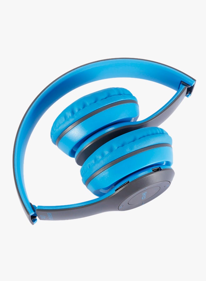 سماعة رأس لاسلكية بخاصية البلوتوث قابلة للطي بتصميم يغطي الأذن أسود/أزرق - Image 4