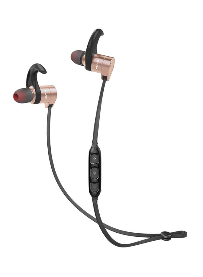 Awei Sports Bluetooth Wireless In-Ear Headphone With Microphone Black/Gold - Image 1
