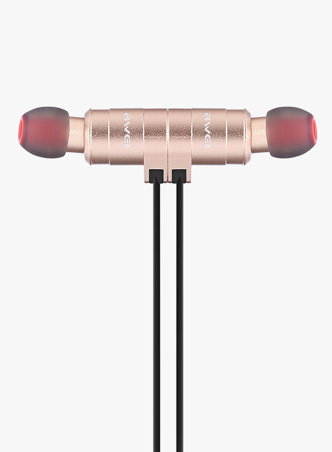 Awei Sports Bluetooth Wireless In-Ear Headphone With Microphone Black/Gold - Image 3