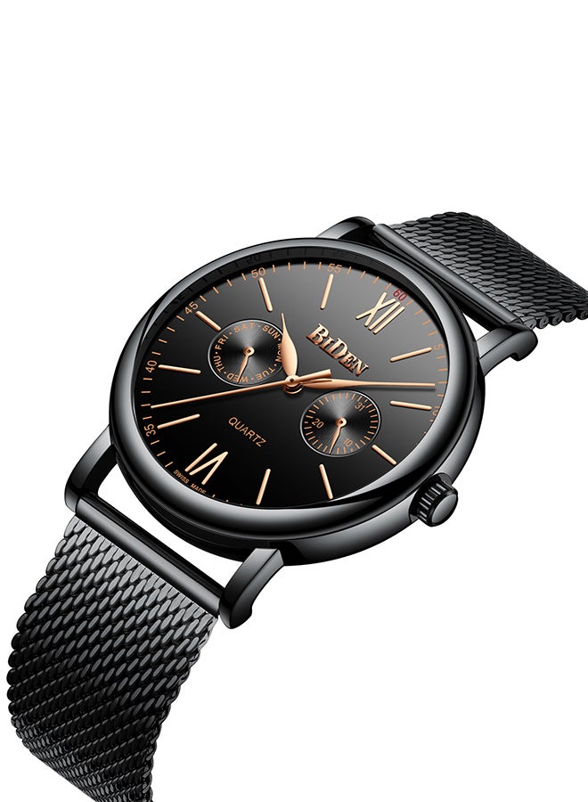 BIDEN Men's Water Resistant Stainless Steel Chronograph Watch Biden0077-5-Black - Image 2