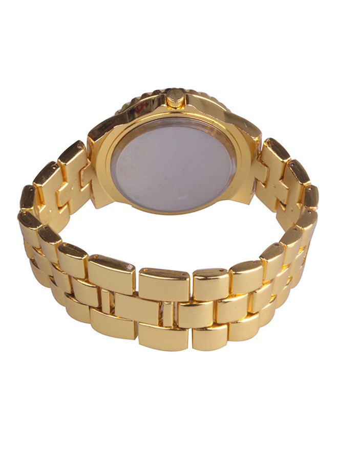 ساعة يد بعقارب وسوار من الستانلس ستيل مقاومة للماء طراز MOK215-Gold للنساء - Image 2