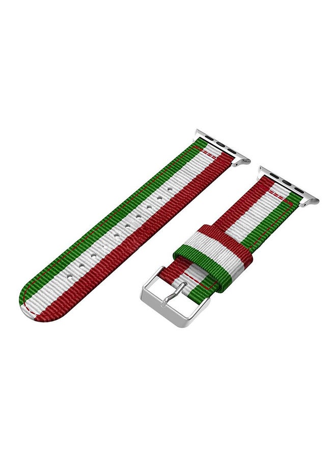 Fabric Band For Apple Watch 42 mm Green/White/Red