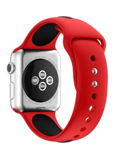 Silicone Strap For Apple Watch Series 1/ Series 2/ Series 3/Nike + 42 mm Black/Red