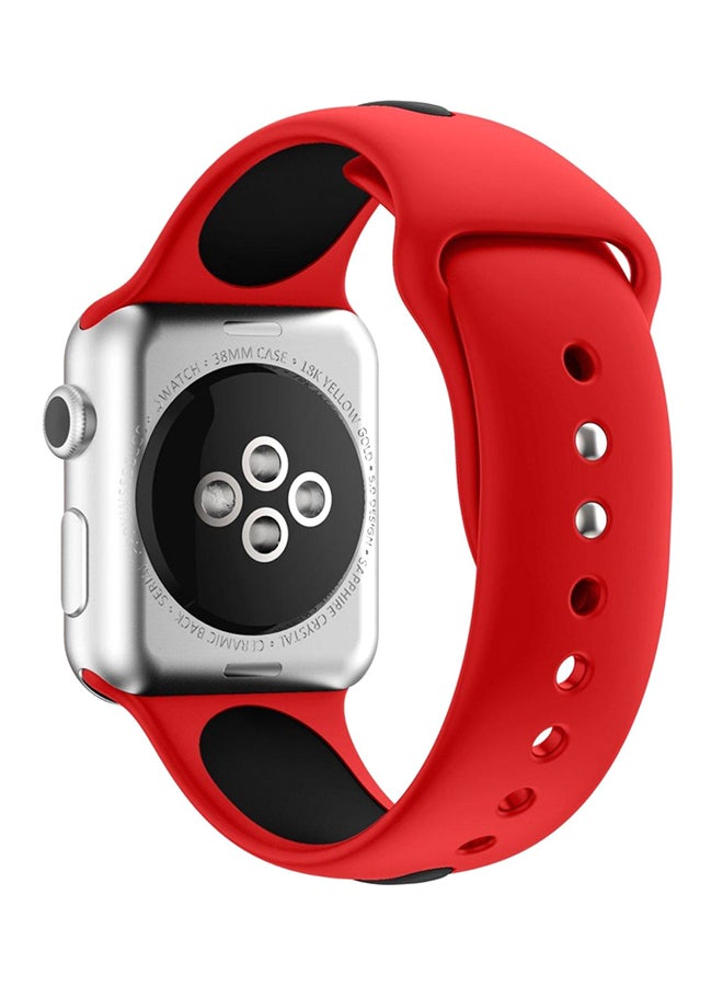 Generic - Silicone Strap For Apple Watch Series 1/ Series 2/ Series 3/Nike + 42 mm Black/Red - Image 1