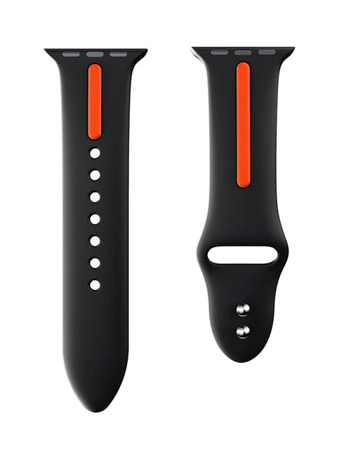 Silicone Strap For Apple Watch Series 1/ Series 2/ Series 3/Nike + 42 mm Orange/Black