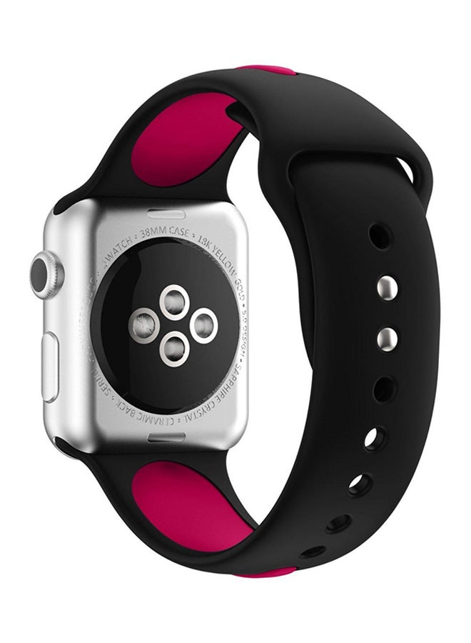 Generic - Silicone Strap For Apple Watch Series 1/ Series 2/ Series 3/Nike + 42 mm Purple/Black - Image 1