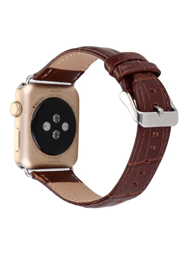 Leather Band For Apple Smartwatch 42mm Brown