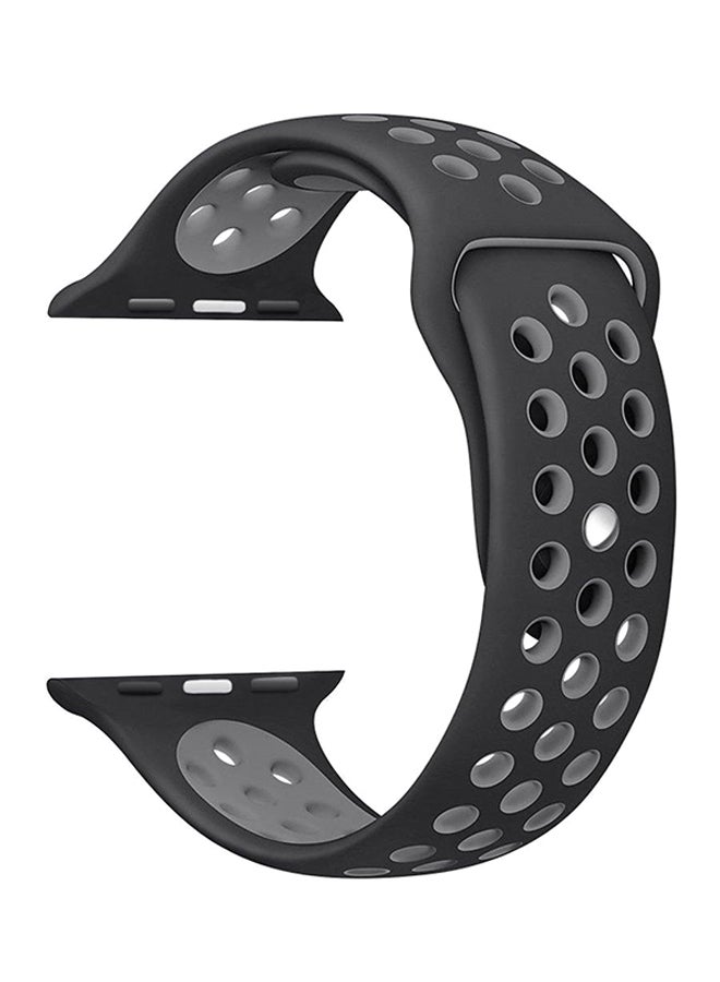 Siicone Strap For Apple Watch 42 mm Black/Grey