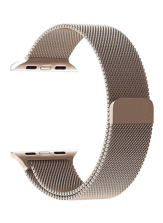 Generic Stainless Steel Strap For Apple Watch Series 1/2 42mm Gold 