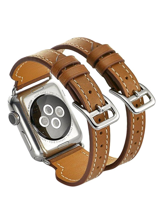 Leather Band For Apple Watch 42 mm Brown