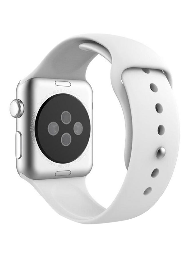 سوار من السيليكون لساعة ابل 38 ملليمتر أبيض