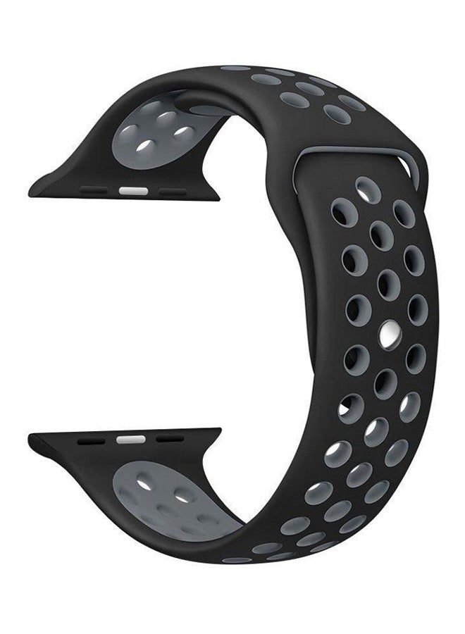 Generic - Silicone Strap For Apple Watch Nike + Black/Grey - Image 1