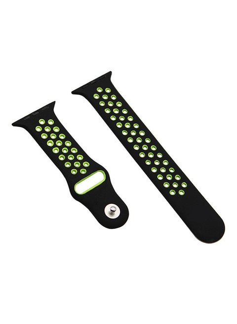 Pin And Tuck Lock Strap For Apple Watch Nike + 42mm Green/Black