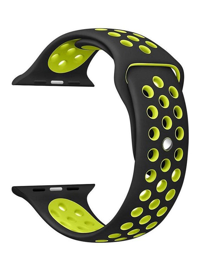 Generic - Silicone Strap For Apple Watch Nike + 42 mm Black/Yellow - Image 1