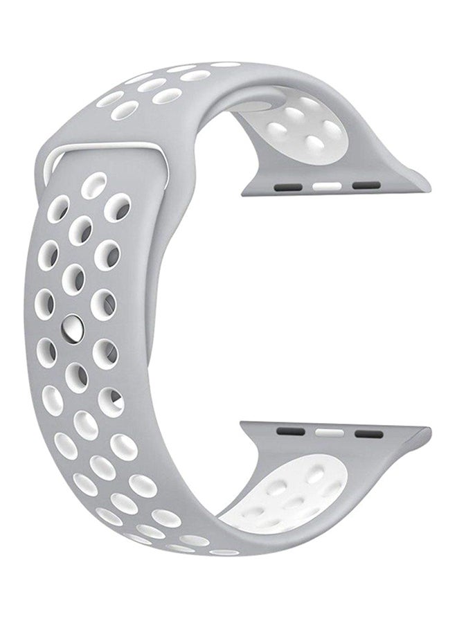Generic - Silicone Strap For Apple Watch Nike + 42 mm Grey/White - Image 1