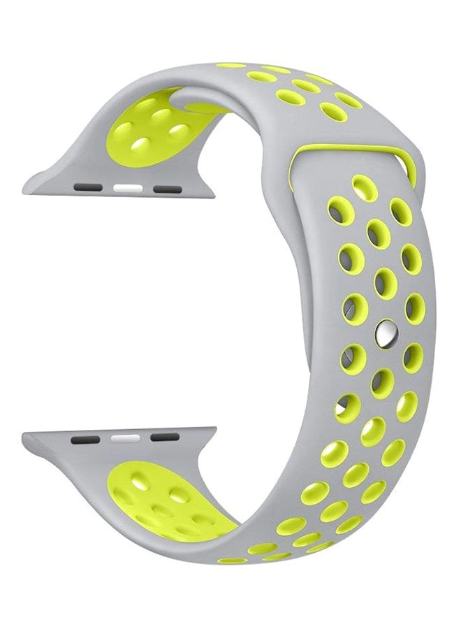 Generic - Silicone Strap For Apple Watch Nike + 42 mm Grey/Yellow - Image 1