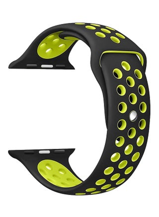 Siicone Strap For Apple Watch 42 mm Black/Green - v1535119066/N16607872A_1