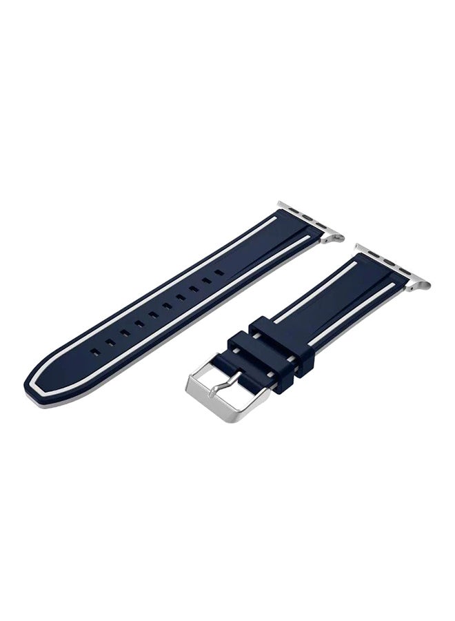 Rubber Band For Apple Watch 42 mm Black/Blue