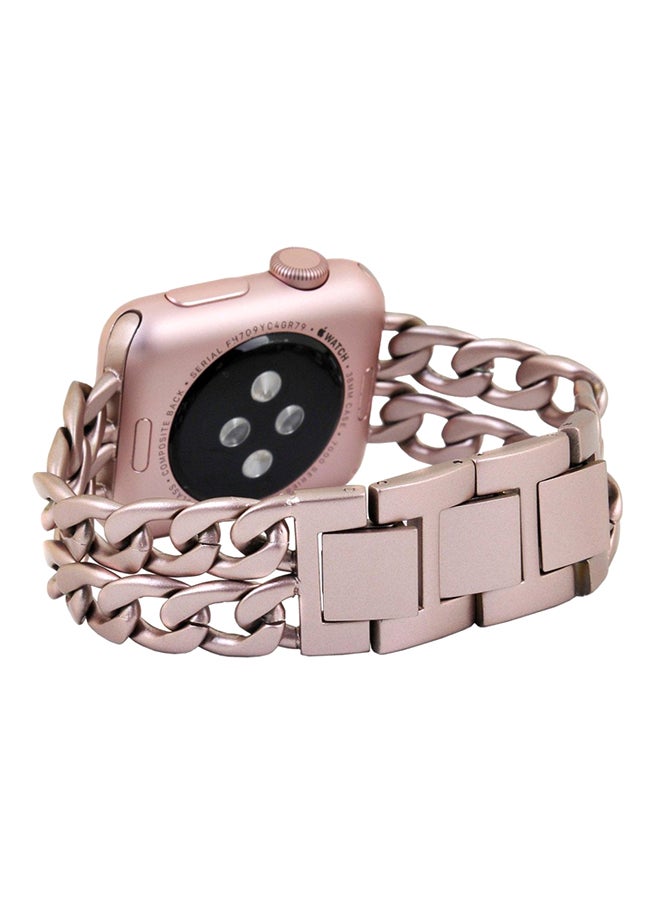 Replacement Stainless Steel Strap For Apple Watch Series 1/2 42mm Rose Gold