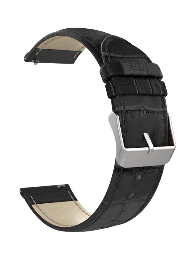 Leather Band For Samsung Gear S3 Frontier/S3 Classic/ Moto 360 2nd Gen 46mm Watch Black