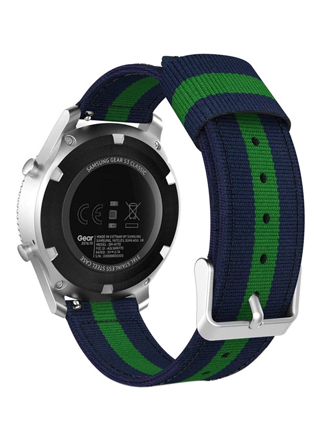 Fabric Band For Samsung Gear S3 Frontier / S3 Classic / Moto 360 2nd Gen 46mm Green/Blue