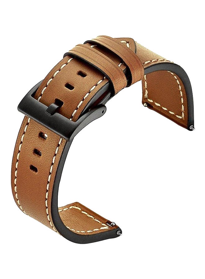 Leather Watch Band For Samsung Gear S3 Brown