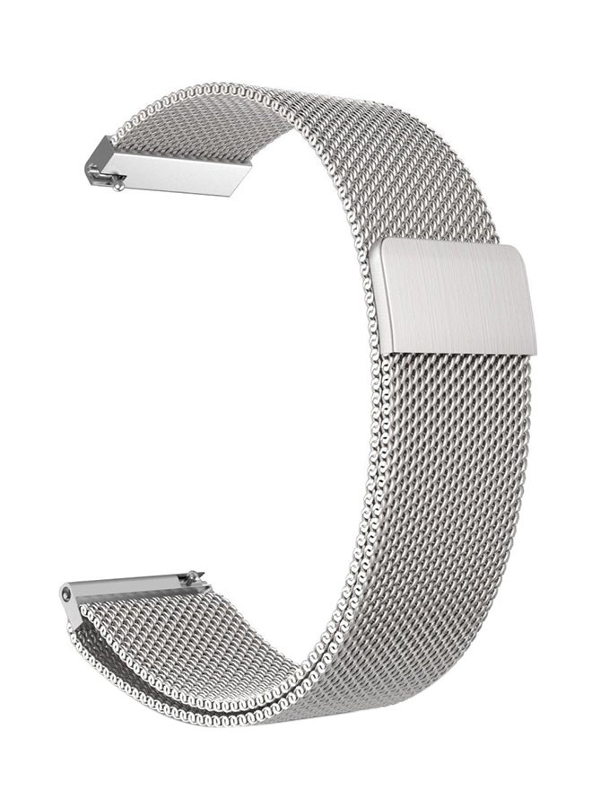 Replacement Stainless Steel Band With Clasp Closure For Samsung Gear S3 Frontier/S3 Classic Silver