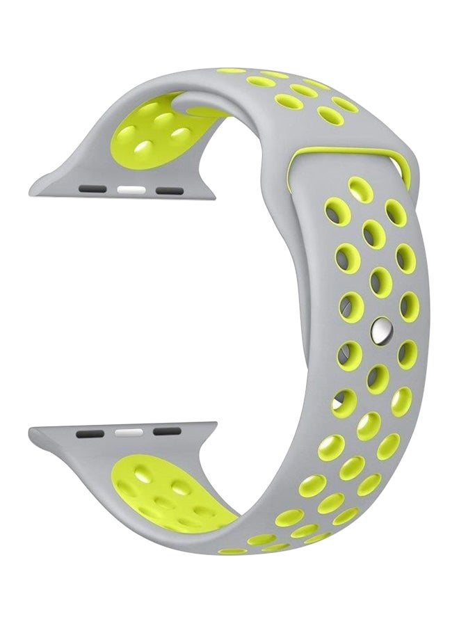 Replacement Band For Apple Watch Series 5/4/3 Sport Edition-42mm and 44mm Grey/Yellow