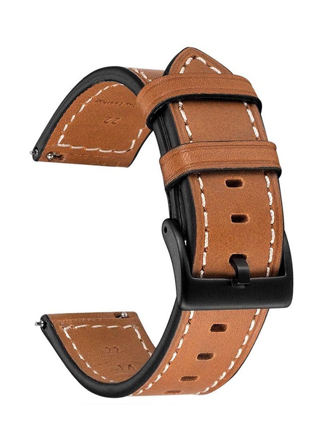 Leather Band For Samsung Galaxy Gear S3 Classic/Frontier 22 mm Brown