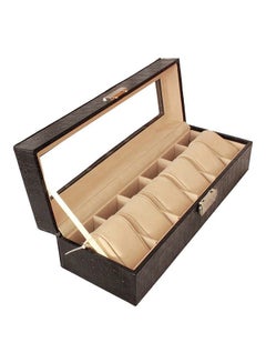 unisex 6 Grid Leather Watch Organizer band-002475