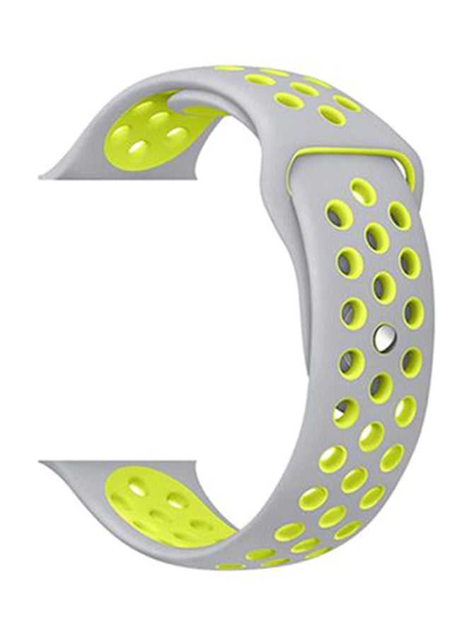 Siicone Strap For Apple Watch 42 mm Yellow/Grey