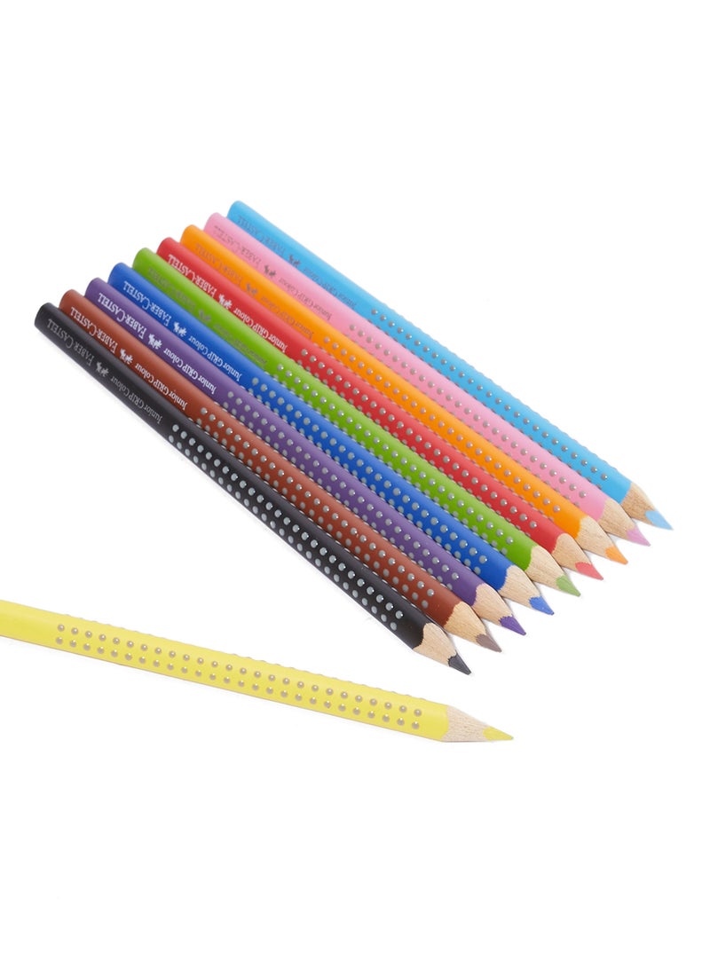 FABER-CASTELL 10-Piece Junior Grip Colour Pencil Set Pink/Blue/Green  - Image 2