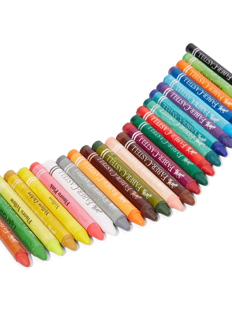 FABER-CASTELL - Faber-Castell-Wax Crayons 24 Colour 11*75 Mm 120057 Multicolour - Image 1