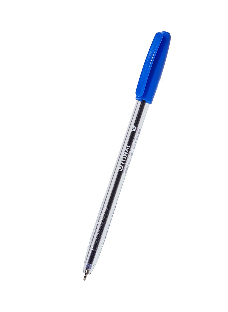 50-Piece Ballpoint Pen Set 1 mm Clear/Blue