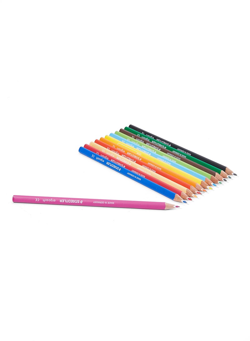 STAEDTLER - 12-Piece Ergo Soft Triangular Colour Pencil Multicolour - Image 1