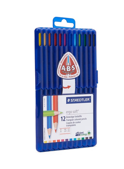 12-Piece Ergo Soft Triangular Colour Pencil Multicolour