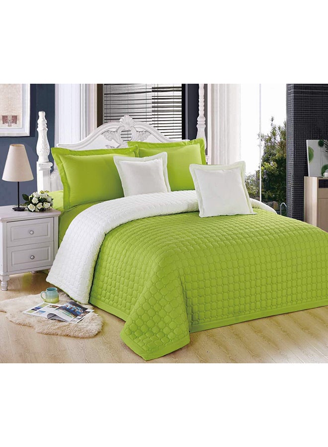 6-Piece Comforter Set Green/White Double