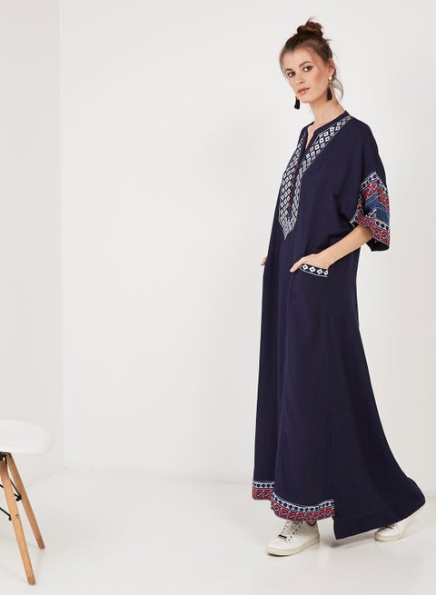 Geometric Print Inspired Jalabiya Multicolour