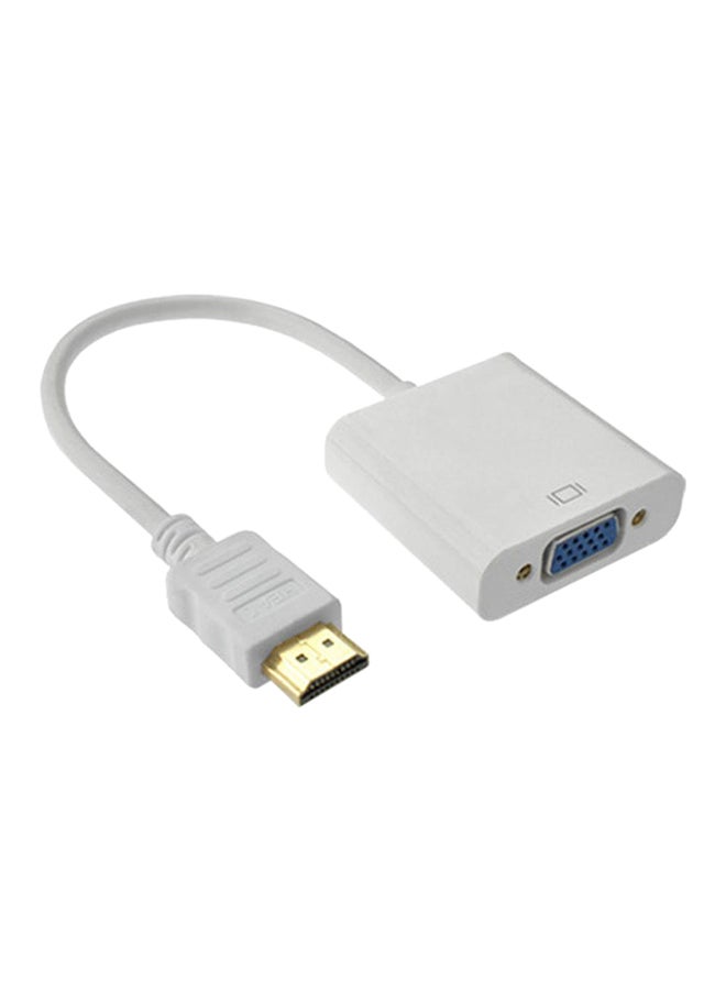 HDMI To VGA Video Cable Adapter White  - Image 1