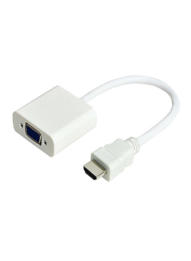 HDMI To VGA Video Converter Adapter White